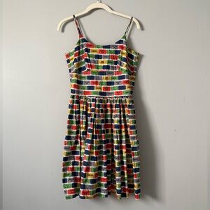 Bernie Dexter Multicolor Brick Pattern Midi Dress